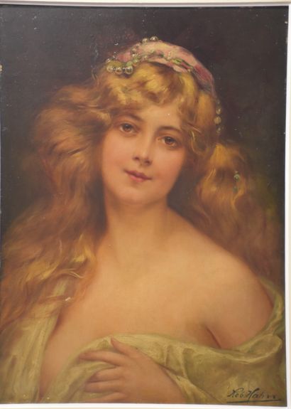 Robert Hahn (1883-1940). Robert Hahn (1883-1940). The Elegant Lady with a Tiara....