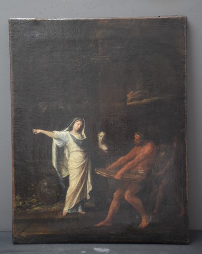 null The vestal Tuccia, Oil on canvas neo-classical XVIII th century. French school....