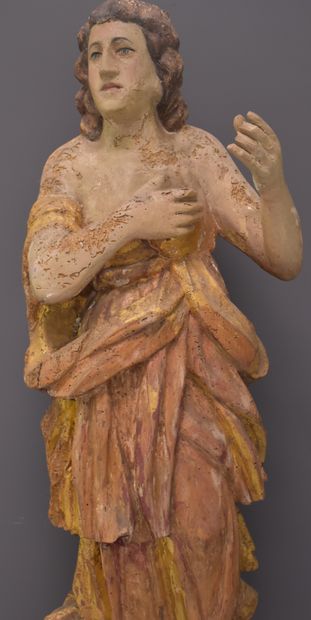 null Polychrome wood sculpture, baroque period. Height : 95 cm.