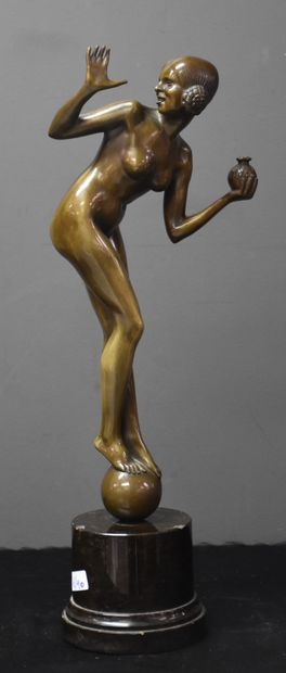 Reinhard SCHNAUDER (1856-1923) Reinhard SCHNAUDER (1856-1923) Art deco bronze ""Million...