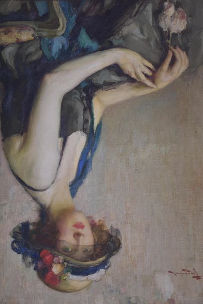 Fernand Toussaint (1873-1956) 
Fernand Toussaint (1873-1956). The elegant lady with...