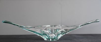 null Set of three Val Saint Lambert and Murano René Delvenne crystal centerpieces...