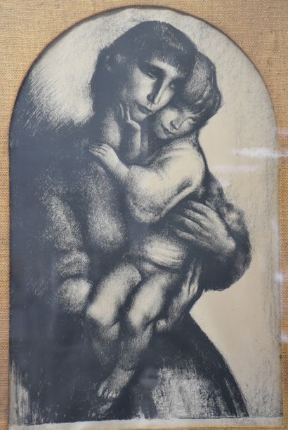 Anto Carte (1886-1954 ). Anto Carte (1886-1954 ). Maternité. Lithographie signée...