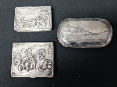 null Collection of silver boxes with various hallmarks. Most of them end of 19th...