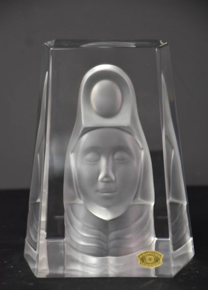 Bert VAN LOO (1946) Bert VAN LOO (1946) Pair of bookends in Val Saint Lambert crystal...
