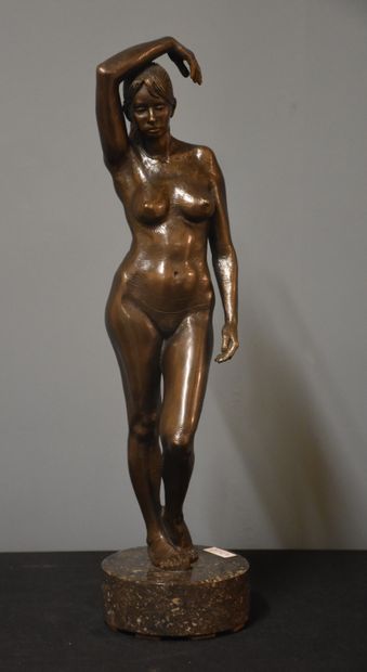 Irénée DURIEZ (1950) Irénée DURIEZ (1950) Female nude, bronze signed and numbered...