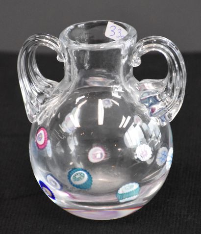 Louis LELOUP (1929), Louis LELOUP (1929) Petit vase pansu en cristal du Val-Saint-...