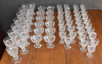 null Val-Saint-Lambert crystal glass set, Mesmer model, consisting of 64 pieces in...