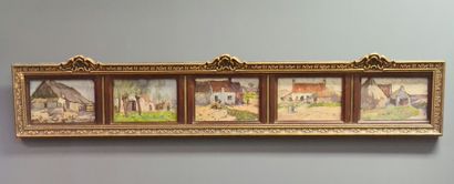 Anna BOCH (1848-1936) Anna Boch (1848-1936). Set of five oil on panel paintings grouped...