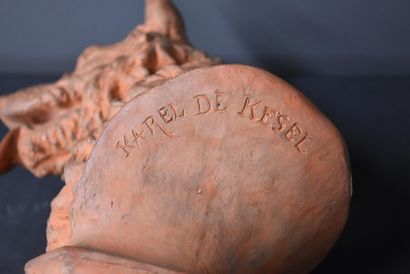 Karel de Kessel (1849-1922) Karel de Kessel (1849-1922). Buste en terre cuite représentant...