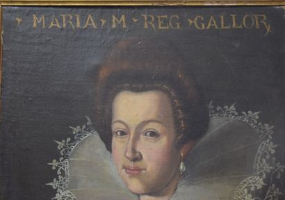 null Portrait présumé de Marie de Médicis, huile sur toile XVII ème. Découvert dans...