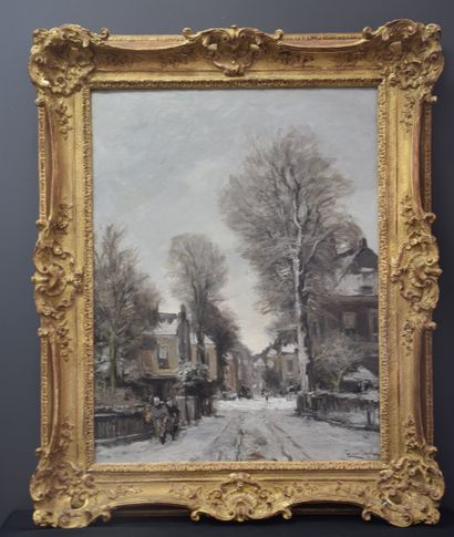 Louis Apol ( 1850-1936). 
Louis Apol ( 1850-1936). Velp Gelde under the snow. Signed...