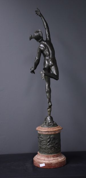 null Jean de Bologne (d'après). Sculpture en bronze représentant Mercure avec son...