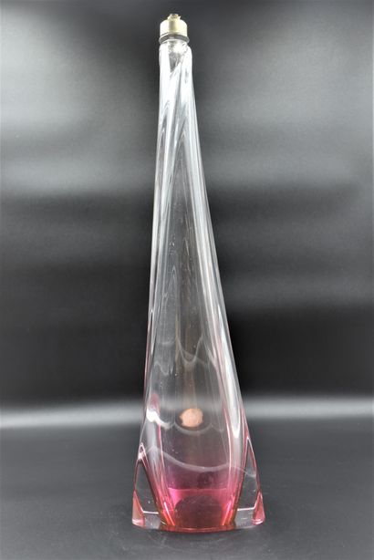 null Lamp stand in Val Saint Lambert crystal Ht: 57 cm.