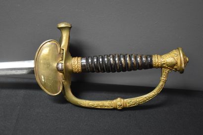 null Small French sword with scabbard. Shell on the bronze pommel. Small French sword...