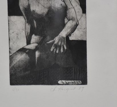 Christian HOCQUET (1935-2014) 
Christian HOCQUET (1935-2014) 收集了五幅关于婚姻生活场景的色情石版画...