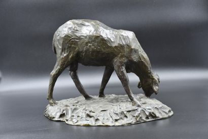 L. PANZERI (1865-1939 ). L. PANZERI (1865-1939). Lost wax bronze. Lamb. Height :...