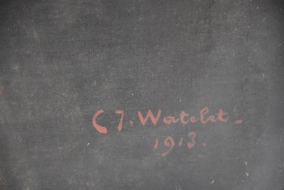 Charles Joseph Watelet (1867-1954). 查尔斯-约瑟夫-瓦特莱（1867-1954）。签署于1913年的一位优质女士的肖像。尺寸：111...