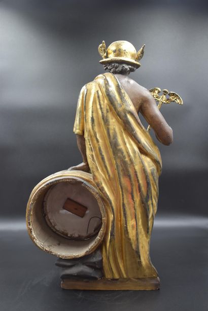 null 奥地利十八世纪末的雕塑-摆件，用镀铬和镀金的木头表现水星。没有机制。高度：50厘米。