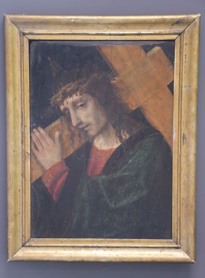 null Christ carrying his cross. Spain around 1600. Oil on oak panel. Size : 44 x...