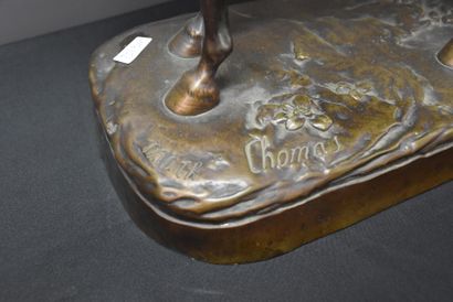 Math de CHOMAS Math de CHOMAS. Equestrian bronze, the cuirassier on his horse. Signed...
