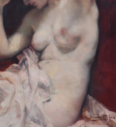 Herman Richir (1866-1942) Herman RICHIR (1866-1942). Seated Nude, 1942. Oil on canvas....