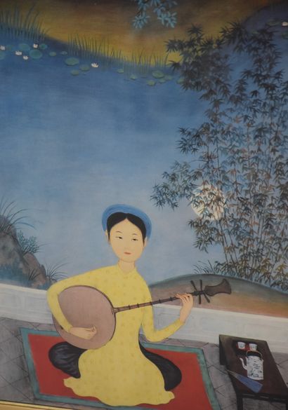 Mai Thu (1906-1980). 麦秋（1906-1980）。多个。音乐家们。高度：50 x 68厘米。