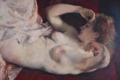 Herman Richir (1866-1942) Herman RICHIR (1866-1942). Seated Nude, 1942. Oil on canvas....