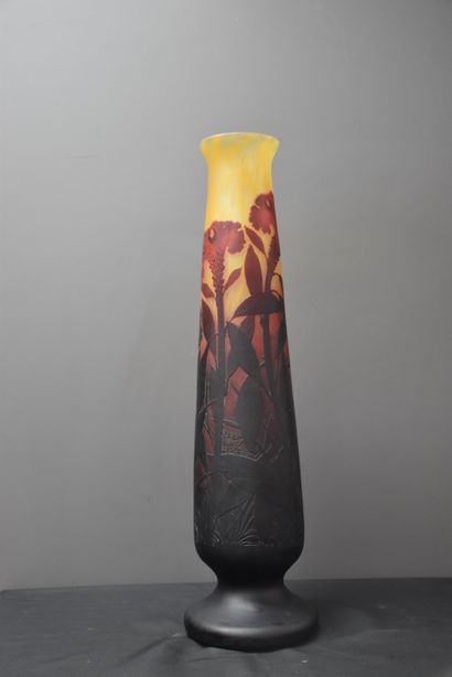Antonin DAUM (1864-1930). Antonin DAUM (1864-1930). Important vase balustre art nouveau...