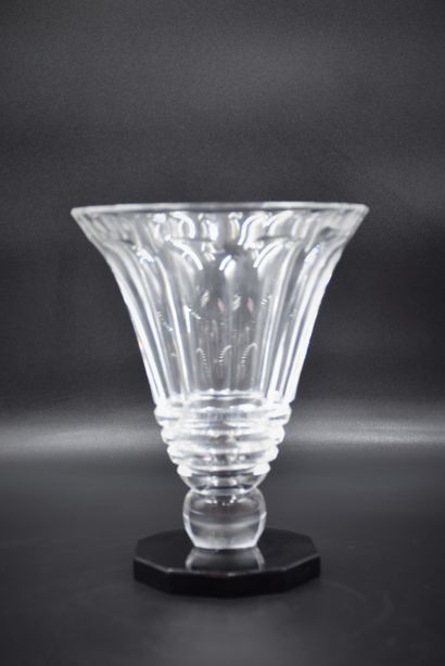 An art deco cut crystal vase from Val-Saint-Lambert,...