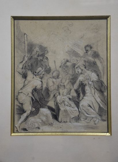 null Drawing around 1700 representing the baby Jesus. Dimensions : 20 x 23 cm.