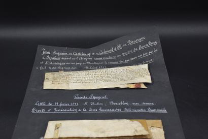 null Lots of two handwritten letters. Middle Ages and Renaissance. 1) Jean Seigneur...