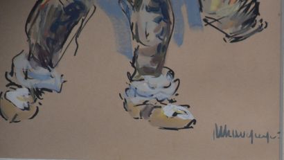 Albert Chavepeyer (1899-1986). 阿尔伯特-夏维佩耶（1899-1986）。吉勒-德-宾什。水墨和水粉画。背面写着 "attitude...