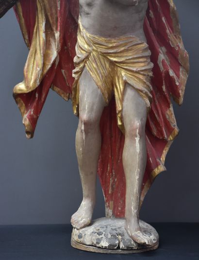 null Sculpture in polychrome and gilded wood around 1700. Saint Ht : 70 cm.