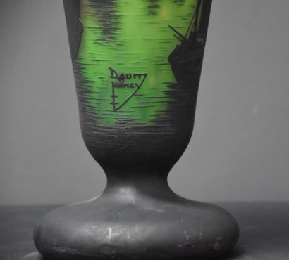 Antonin DAUM (1864-1930). Antonin DAUM (1864-1930). Baluster vase with multi-layered...