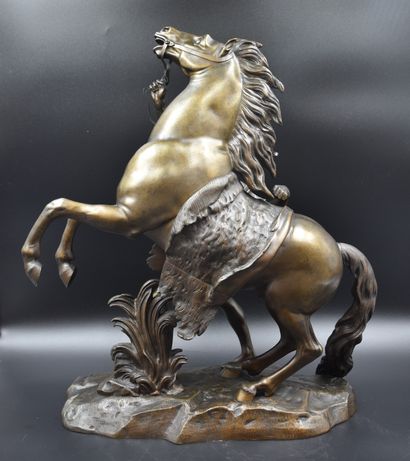 null Guillaume COUSTOU, (d’après). Bronze XIXème, pendant gauche des chevaux de Marly....