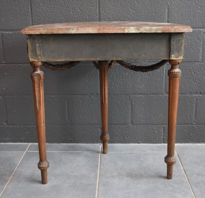 null Louis XVI style carved wood console table circa 1900. Ht : 80 cm. Nederlandse...