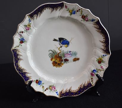 null Nice set of six polychrome Tournai porcelain plates decorated with birds of...