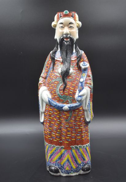 null Sage in porcelain of China. Ht : 48 cm. 

NL: Wijze man in Chinees porselein....