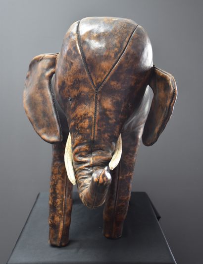 null Sculpture design. Leather elephant in the taste of Dimitri Omersa Leather patinated...