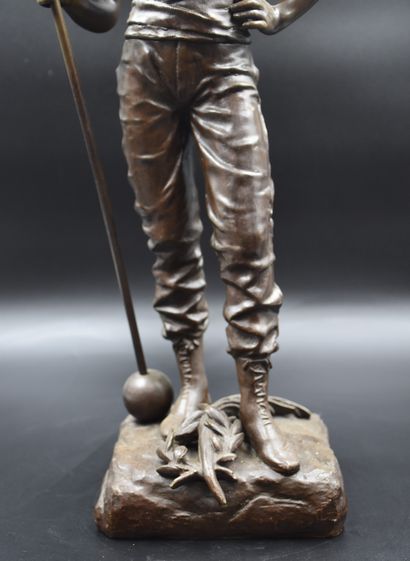 Charles ANFRIE (1833-1905) Charles ANFRIE (1833-1905). L’haltérophile. Bronze à patine...