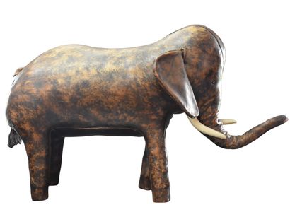 null Sculpture design. Leather elephant in the taste of Dimitri Omersa Leather patinated...
