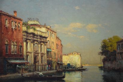 Colette BOUVARD (1941-1996) 
Colette BOUVARD (1941-1996)

View of the canals in Venice.

Oil...