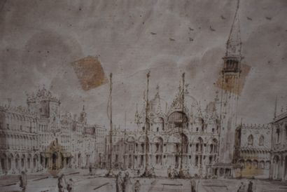 null Antique drawing representing the Saint Mark's square. Dimensions : 30 x 20 cm....