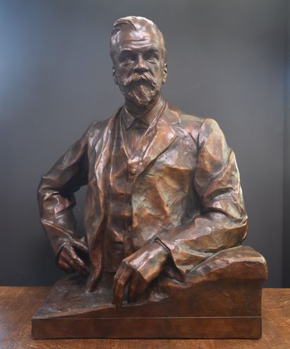 Victor ROUSSEAU (1865-1954) Victor ROUSSEAU (1865-1954). Important buste en plâtre...