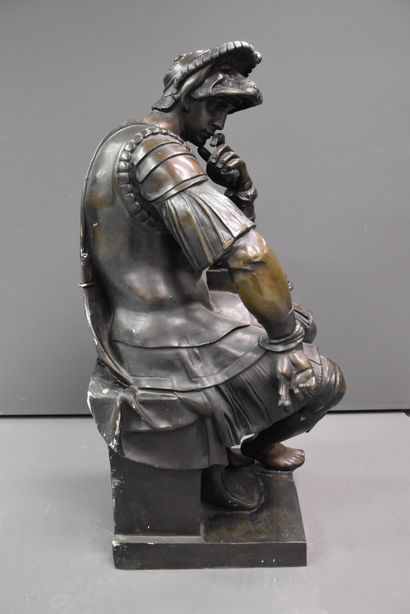 null Importante sculpture en bronze représentant Laurent de Médicis d'après le modèle...