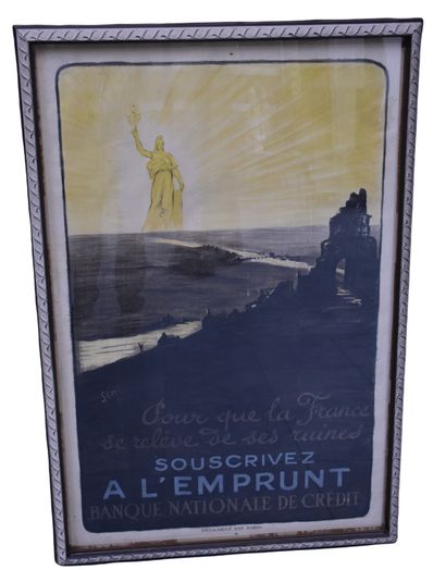 null Well-framed antique poster. National Credit Bank. Devambez Paris. Size: 77 x...