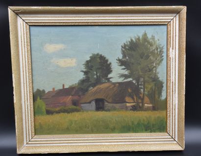 null Ecole montoise. Lot de 2 tableaux oeuvres : Fernand Gommaerts (1894-1975). Paysage...