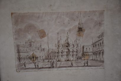 null Antique drawing representing the Saint Mark's square. Dimensions : 30 x 20 cm....