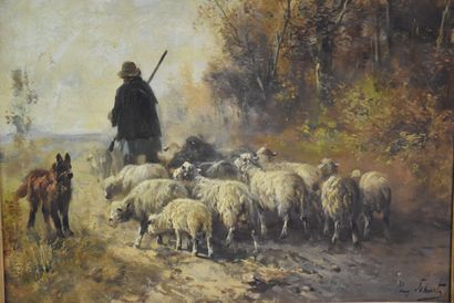 Henry SCHOUTEN (1857-1927) Henry SCHOUTEN (1857-1927). The shepherd and his flock...